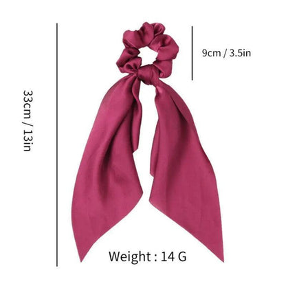 Chiffon Ponytail Scarf Bow Elastic Hair Rope Tie Scrunchies Ribbon Hair Bands - Coffee