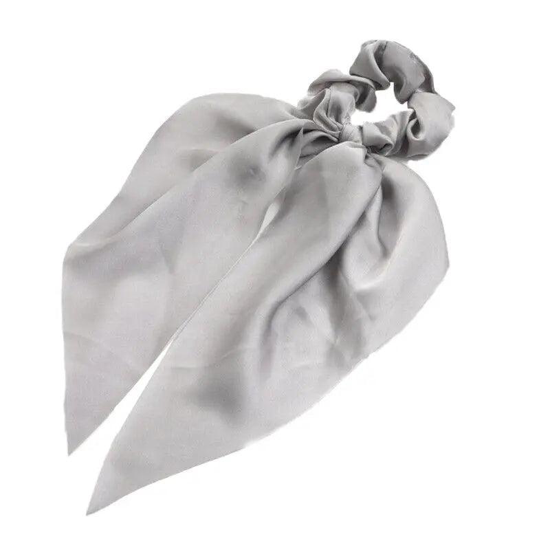 Chiffon Ponytail Scarf Bow Elastic Hair Rope Tie Scrunchies Ribbon Hair Bands - Coffee