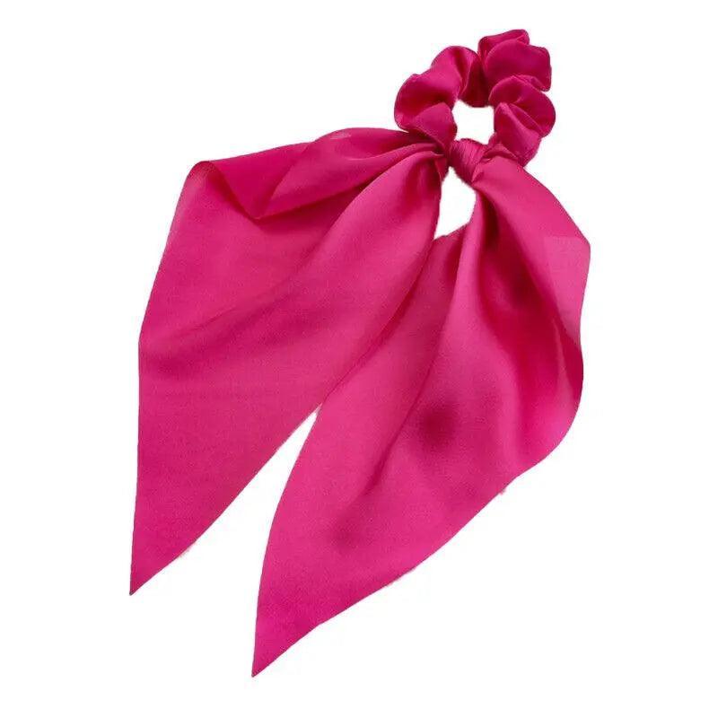Chiffon Ponytail Scarf Bow Elastic Hair Rope Tie Scrunchies Ribbon Hair Bands - Coffee