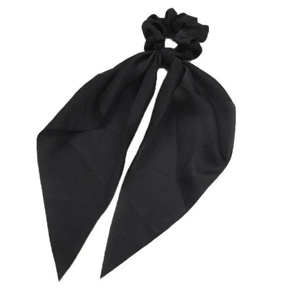 Chiffon Ponytail Scarf Bow Elastic Hair Rope Tie Scrunchies Ribbon Hair Bands - Coffee