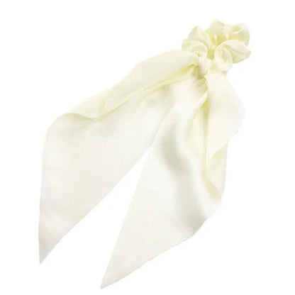 Chiffon Ponytail Scarf Bow Elastic Hair Rope Tie Scrunchies Ribbon Hair Bands - Coffee