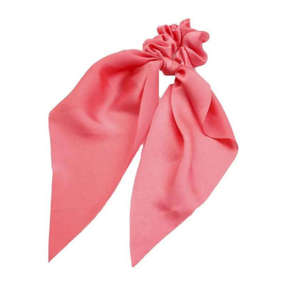Chiffon Ponytail Scarf Bow Elastic Hair Rope Tie Scrunchies Ribbon Hair Bands - Navy