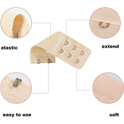 Maternity Strap Clip On Bra Extender Extension 2 Hooks Ladies Plus Size - White