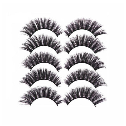 5 Pairs 3D Thick Mink Fake False Eyelashes Natural Long Wispy Makeup Lashes Au - 3D-47