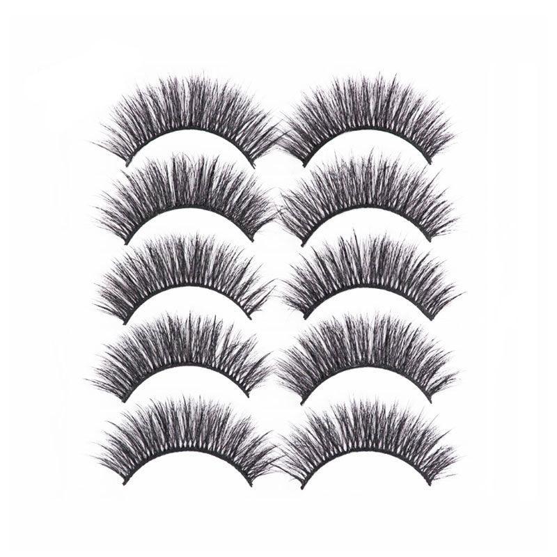 5 Pairs 3D Thick Mink Fake False Eyelashes Natural Long Wispy Makeup Lashes Au - 3D-48