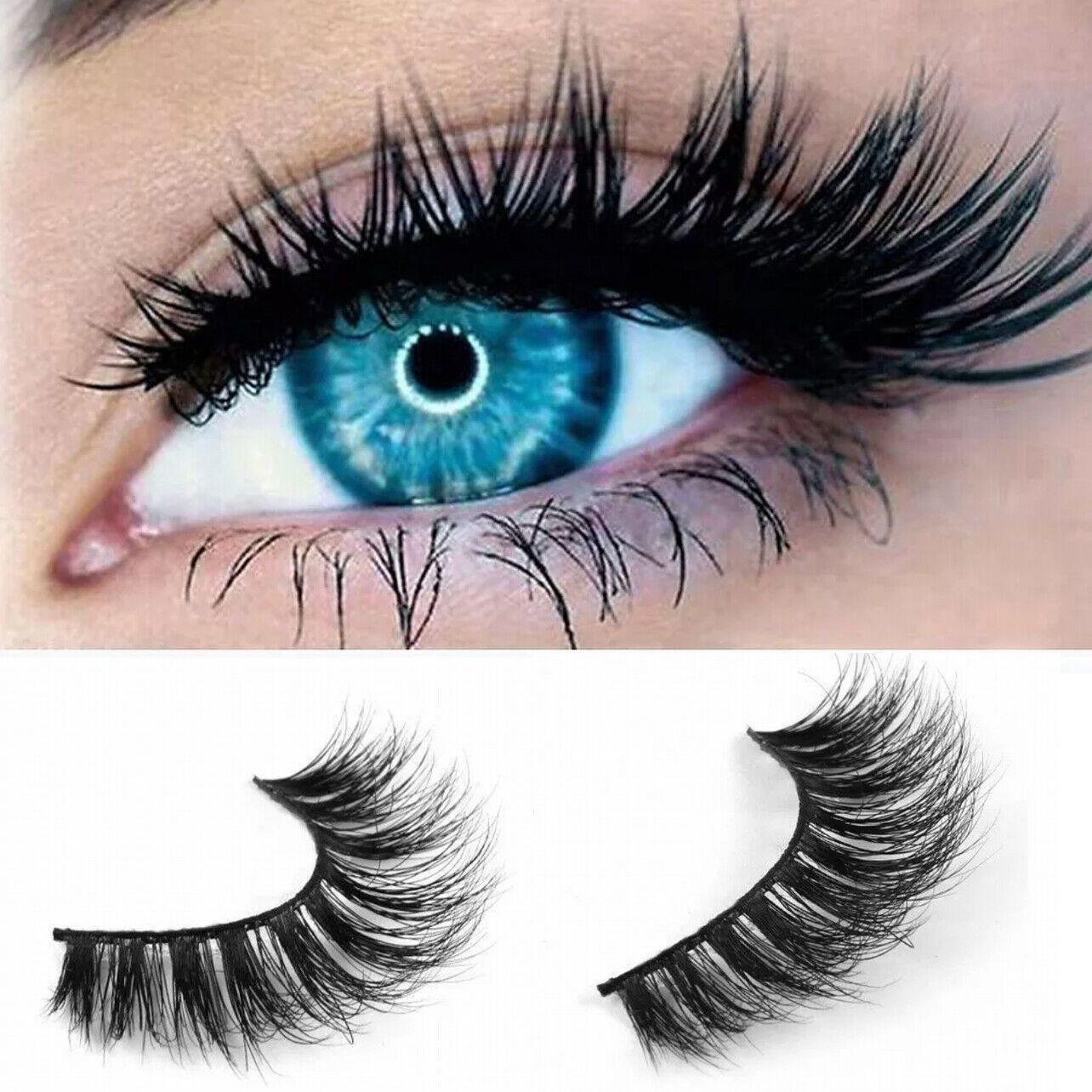 5 Pairs 3D Thick Mink Fake False Eyelashes Natural Long Wispy Makeup Lashes Au - 3D-55