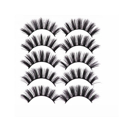5 Pairs 3D Thick Mink Fake False Eyelashes Natural Long Wispy Makeup Lashes Au - 3D-55
