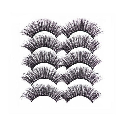 5 Pairs 3D Thick Mink Fake False Eyelashes Natural Long Wispy Makeup Lashes Au - 3D-55