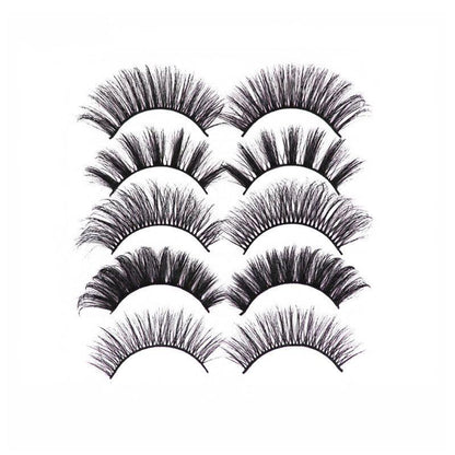 5 Pairs 3D Thick Mink Fake False Eyelashes Natural Long Wispy Makeup Lashes Au - 3D-55