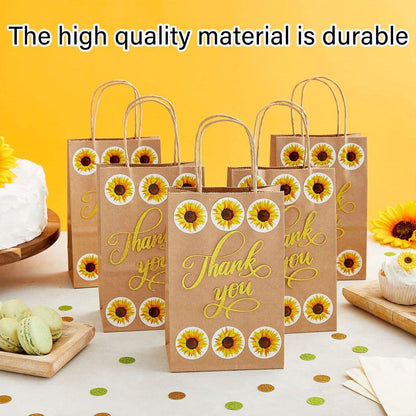 2 Rolls Sunflower Stickers Handmade Flower Decoration Labels for Craft Projects