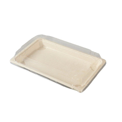 50pcs Eco-Friendly Sushi Box Rectangular Biodegradable Lunch Packaging Plate - 16.4 cm x 11.4 cm x 4.5 cm