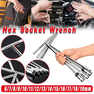 6-19mm Steel T Shaped Hex Wrench Hand Tool Spanner Socket Adapter Repair - 12mm