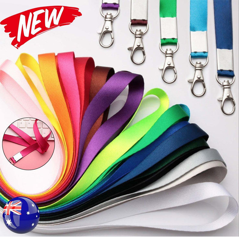 Neck Strap with Clip for ID Badge Name Tag Card Holder Lanyard - Beige Grey