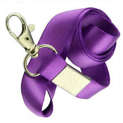 Neck Strap with Clip for ID Badge Name Tag Card Holder Lanyard - White