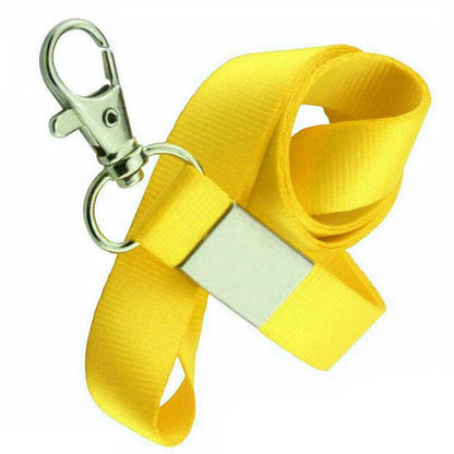 Neck Strap with Clip for ID Badge Name Tag Card Holder Lanyard - White