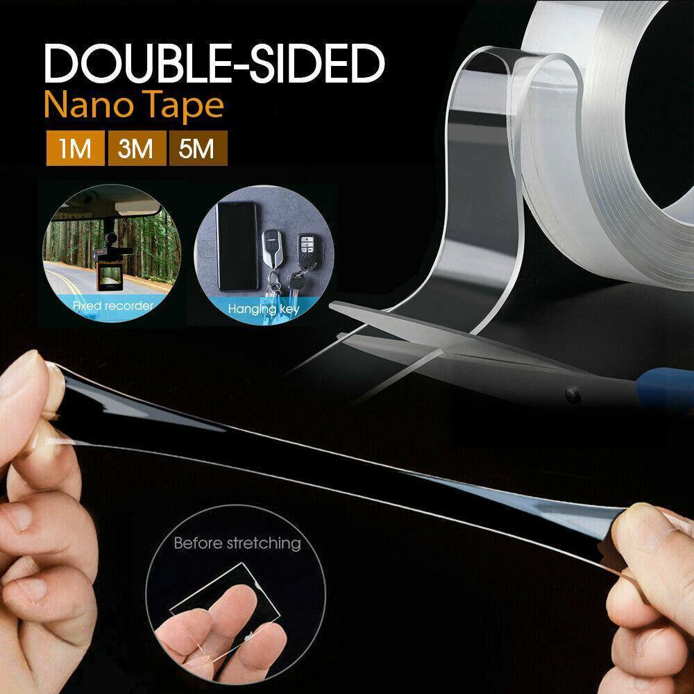 Double Sided Nano Tape Transparent Reusable Adhesive Gel Grip for Home Office - 5cm*1m*1mm (1 Unit)