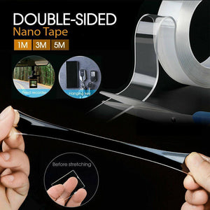 Double Sided Nano Tape Transparent Reusable Adhesive Gel Grip for Home Office - 5cm*1m*2mm (1 Unit)