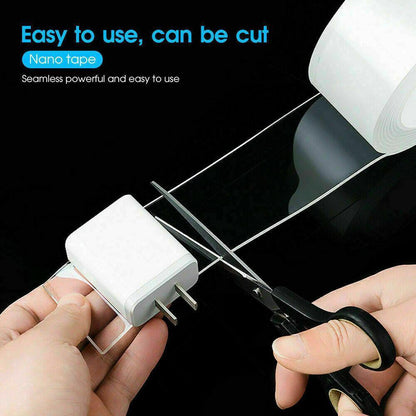 Double Sided Nano Tape Transparent Reusable Adhesive Gel Grip for Home Office - 5cm*1m*2mm (1 Unit)