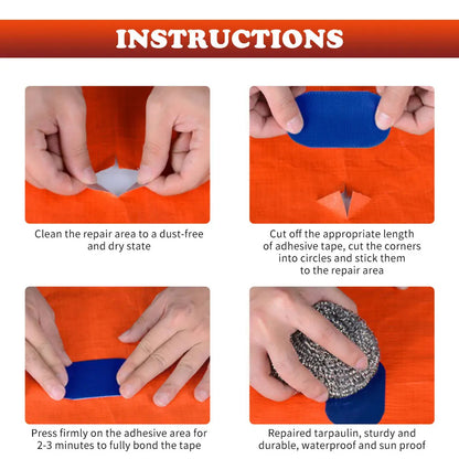 High Adhesive Tarpaulin Repair Tape Tent Awning Fix Patch Waterproof Universal - Green - 8cm x 5m