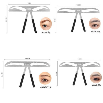 Brow Stencil Shaper Tattoo Eyebrow Kit Ruler 3D Balance Template Makeup Tool Au - #3 Standard Eyebrow