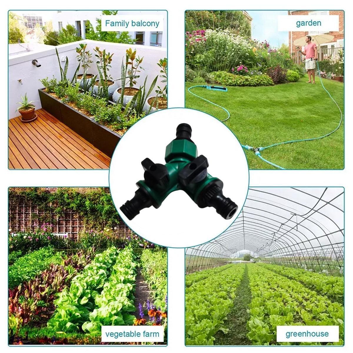 3PCS Versatile 2 Way Garden Hose Splitter Y Shape Water Pipe Connector Diverter