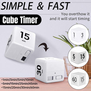 Cubic Timer for Students Time Management Study Exercise Reminder Tool Adjustable - 1-3-5-10