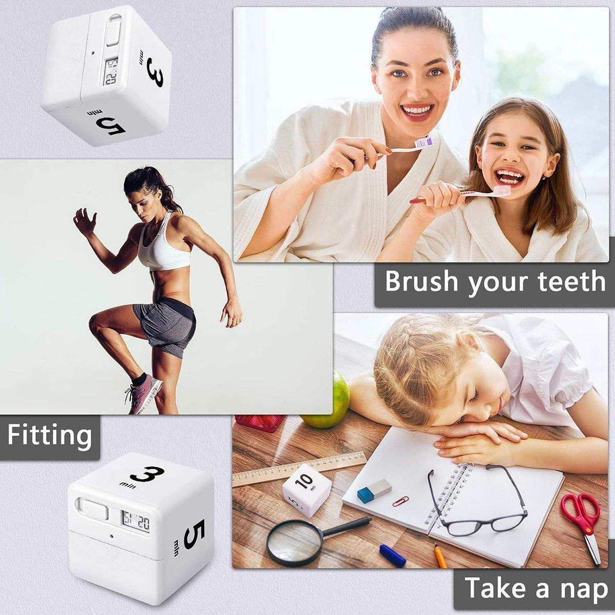 Cubic Timer for Students Time Management Study Exercise Reminder Tool Adjustable - 15-20-30-60