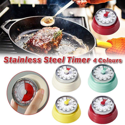 60 Minutes Visual Analog Timer Countdown Clock Time Management Kitchen Tool - Red