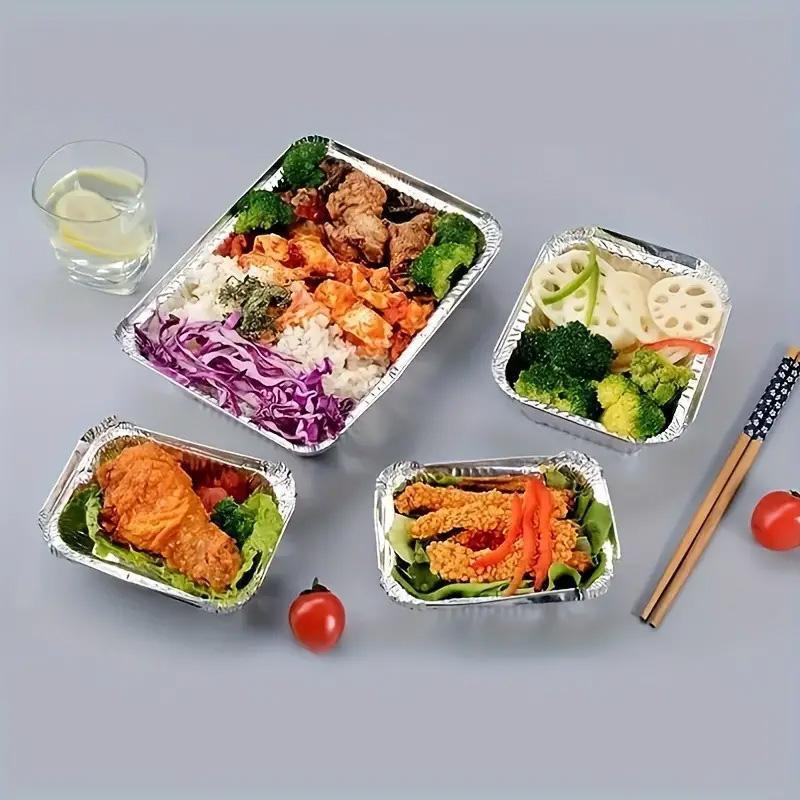 125PCS Disposable Quadrate Tin Foil Pans Oven Grill Safe Non-Stick Baking Trays - 125pcs-700ml