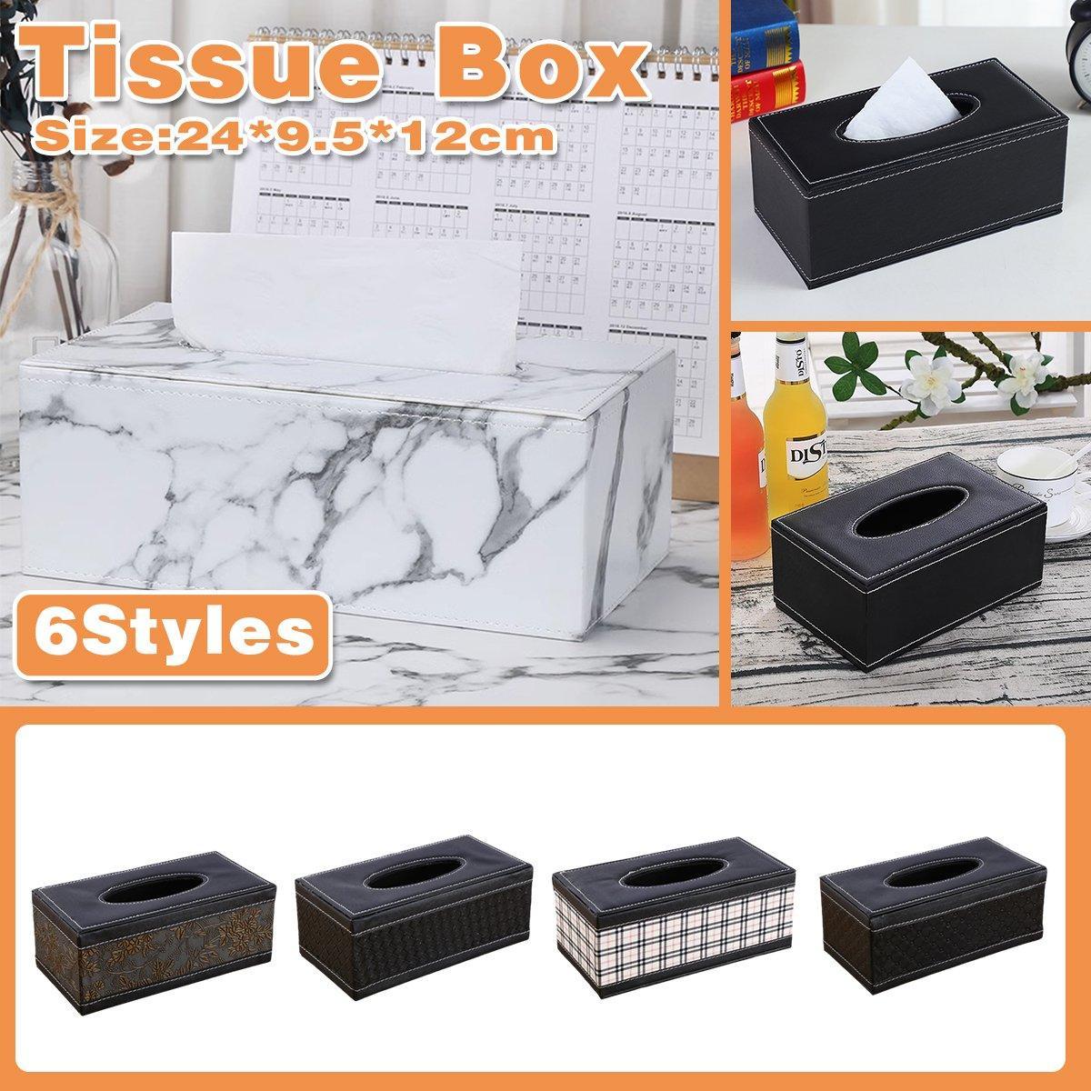 High - End PU Leather Tissue Box Holder for Hotel Home Office Decor Elegant Design - Black Buttons - Factory Direct Shop
