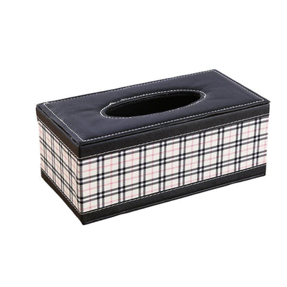 High - End PU Leather Tissue Box Holder for Hotel Home Office Decor Elegant Design - Black Buttons - Factory Direct Shop