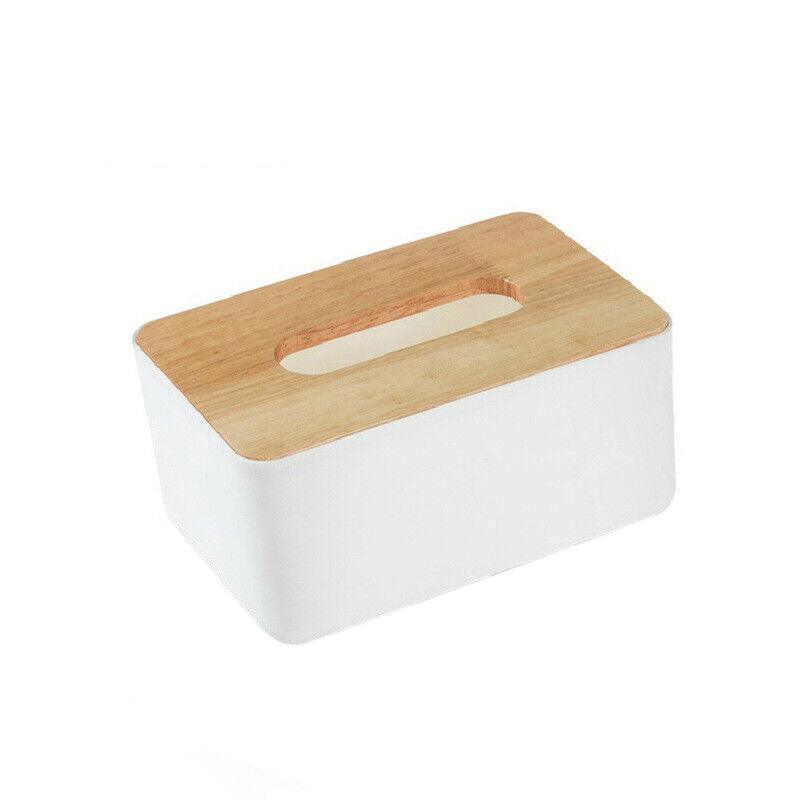 Wooden Lid Tissue Storage Box Dispenser for Napkins Desk Paper Holder Organiser - Pink - Factory Direct Shop