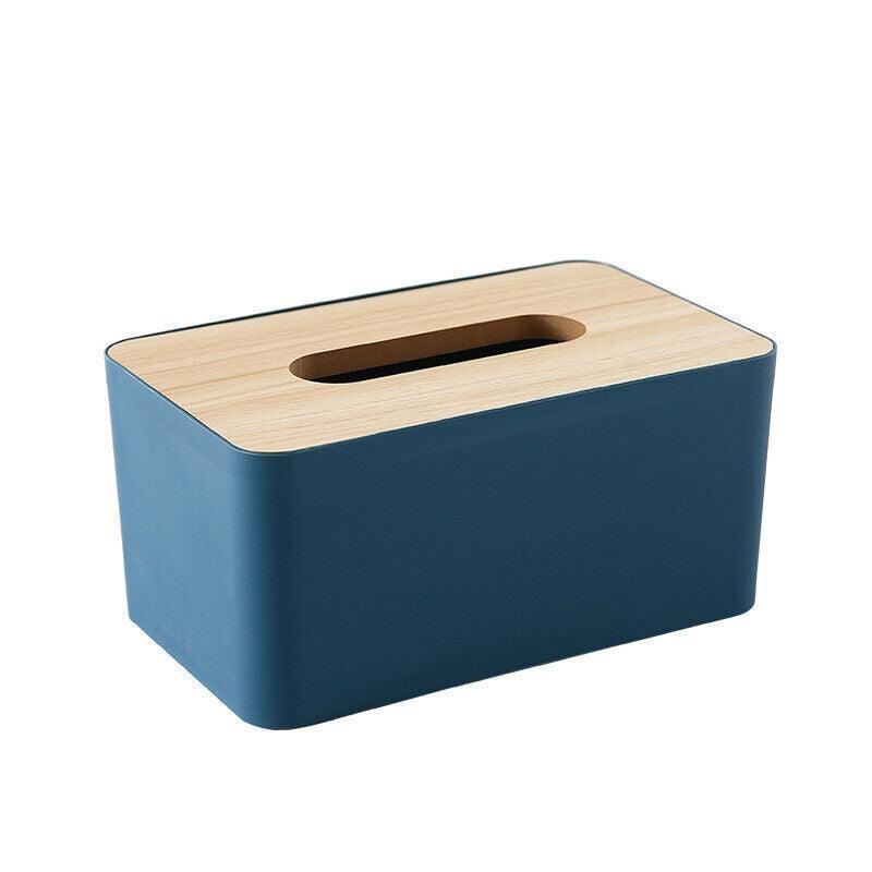 Wooden Lid Tissue Storage Box Dispenser for Napkins Desk Paper Holder Organiser - Pink - Factory Direct Shop