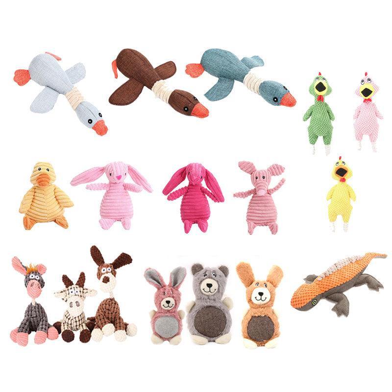 Squeaky Dog Toys Puppy Pet Chew Rope Squeaker Crinkle Rope Plush Toy Teething Au - Brown Dog