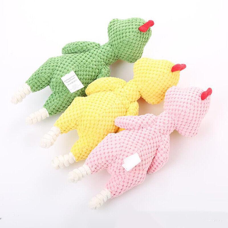 Squeaky Dog Toys Puppy Pet Chew Rope Squeaker Crinkle Rope Plush Toy Teething Au - Brown Goose