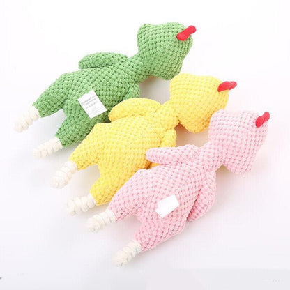 Squeaky Dog Toys Puppy Pet Chew Rope Squeaker Crinkle Rope Plush Toy Teething Au - Brown Goose