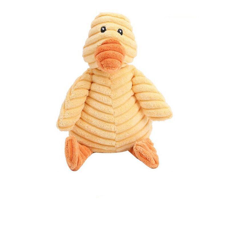 Squeaky Dog Toys Puppy Pet Chew Rope Squeaker Crinkle Rope Plush Toy Teething Au - Brown Goose