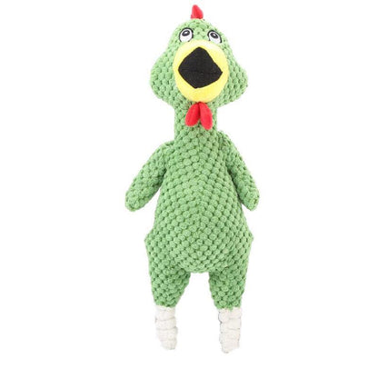 Squeaky Dog Toys Puppy Pet Chew Rope Squeaker Crinkle Rope Plush Toy Teething Au - Green Chicken