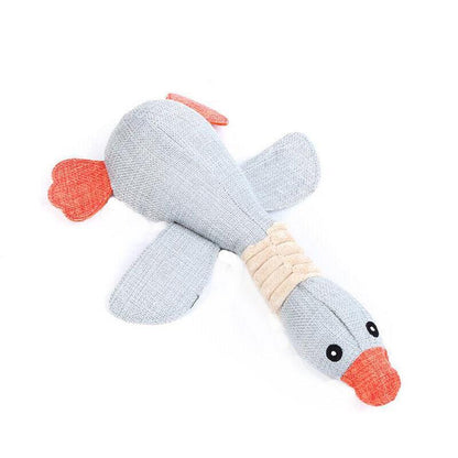 Squeaky Dog Toys Puppy Pet Chew Rope Squeaker Crinkle Rope Plush Toy Teething Au - Grey Donkey