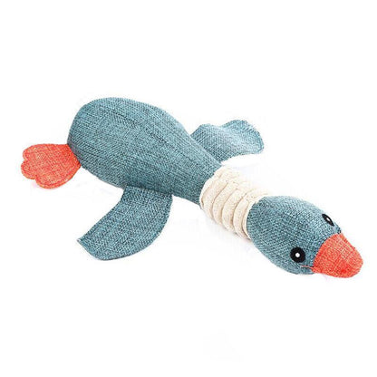 Squeaky Dog Toys Puppy Pet Chew Rope Squeaker Crinkle Rope Plush Toy Teething Au - Grey Donkey