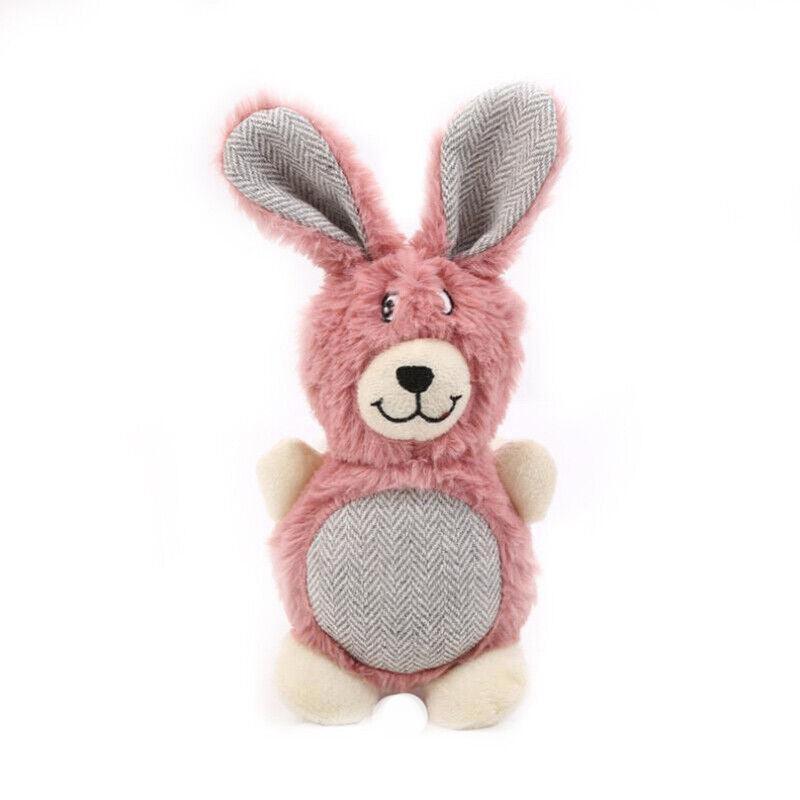 Squeaky Dog Toys Puppy Pet Chew Rope Squeaker Crinkle Rope Plush Toy Teething Au - Pink Chicken