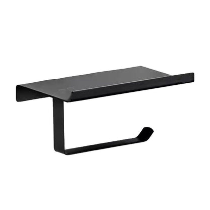 304 Stainless Steel Toilet Paper Holder Non-perforated Roll with Phone Rack - Silver