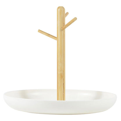 Branch Tray Desktop Storage Organizer Key Holder Rack for Living Room Entryway - White