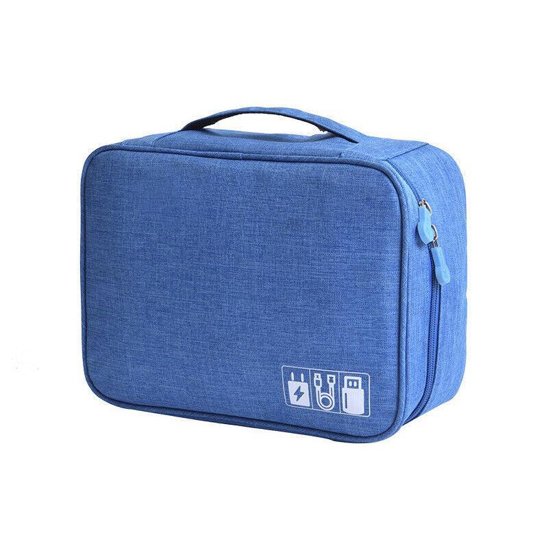Cable Organizer Bag Charger Usb Electronic Accessories Storage Travel Case Au - Grey