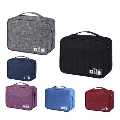 Cable Organizer Bag Charger Usb Electronic Accessories Storage Travel Case Au - Purple