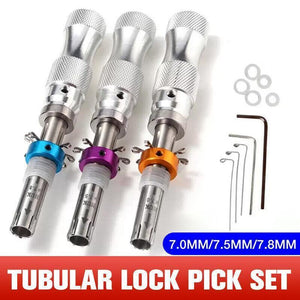 3X Tubular Locksmith Lock Tool Equipment 7.00Mm 7.5Mm 7.8Mm Steel Set Safe Box