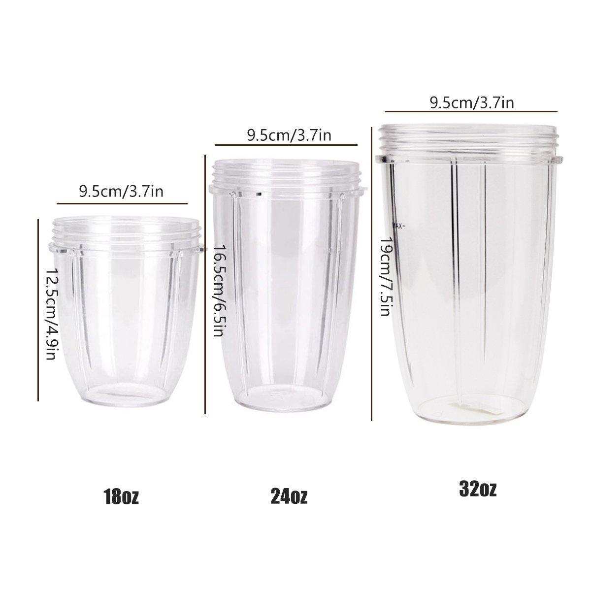 Blender Cups 32OZ 24OZ 18OZ Replacement Accessories Juicer Ice Crushing Blades - 18oz
