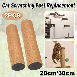 2pcs Sisal Cat Scratching Post Climbing Frame Replacement Pole for Cats Activity - 20cm
