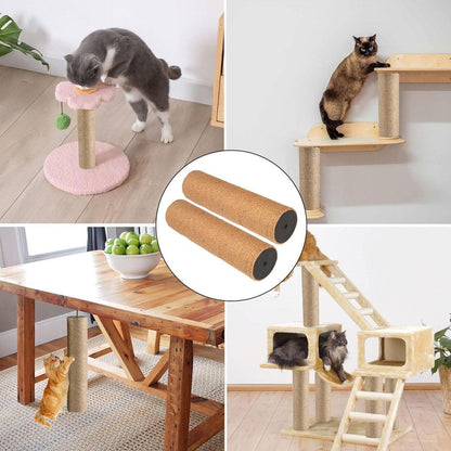 2pcs Sisal Cat Scratching Post Climbing Frame Replacement Pole for Cats Activity - 20cm
