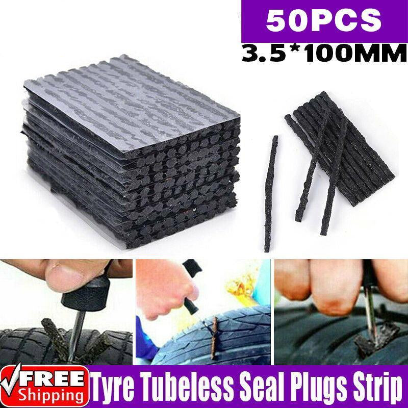 Tyre Repair Plugs tubeless seal plugs strip with packaging and usage instructions
